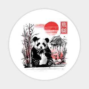 Panda red sun Magnet